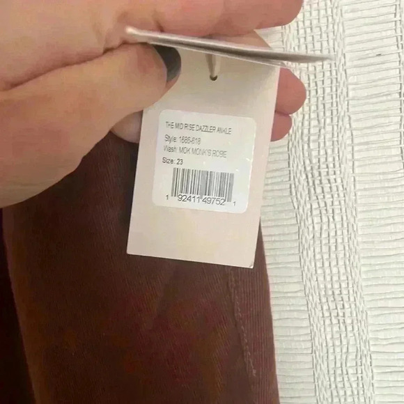 MOTHER The Mid Rise Dazzler Ankle Straight Leg in Hopscotch Cord Brown sz 23 new - Picture 8 of 9